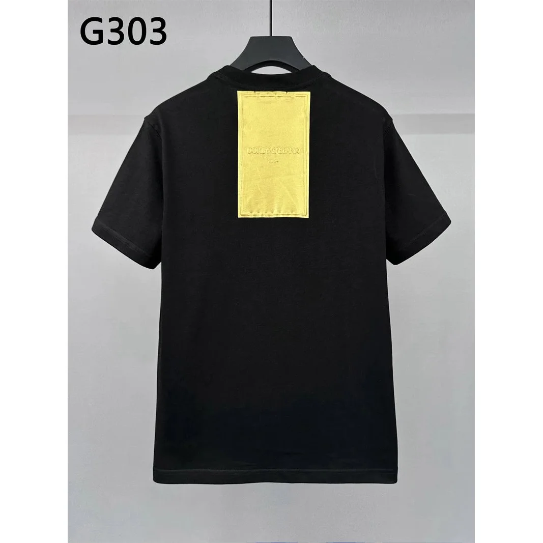 Dolce & Gabbana Black T-Shirt with Gold Logo