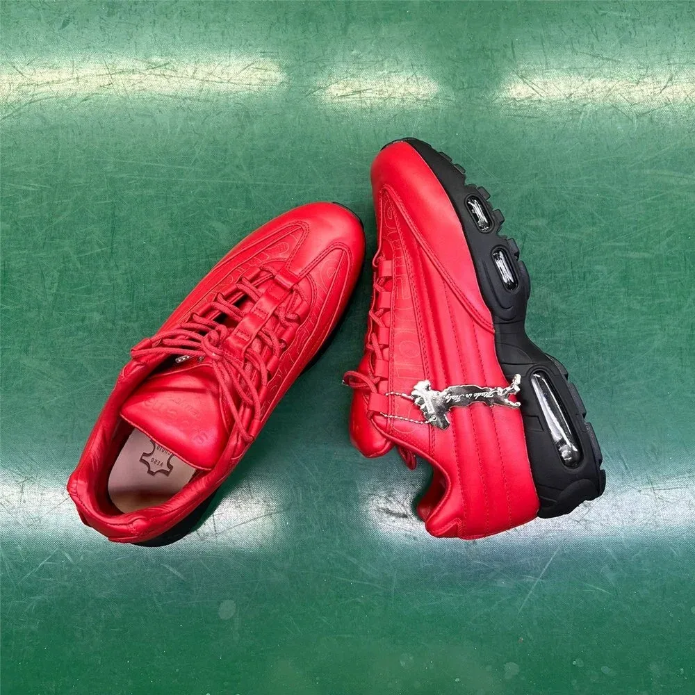 J.W. Anderson Red Charm Detail Leather Sneakers