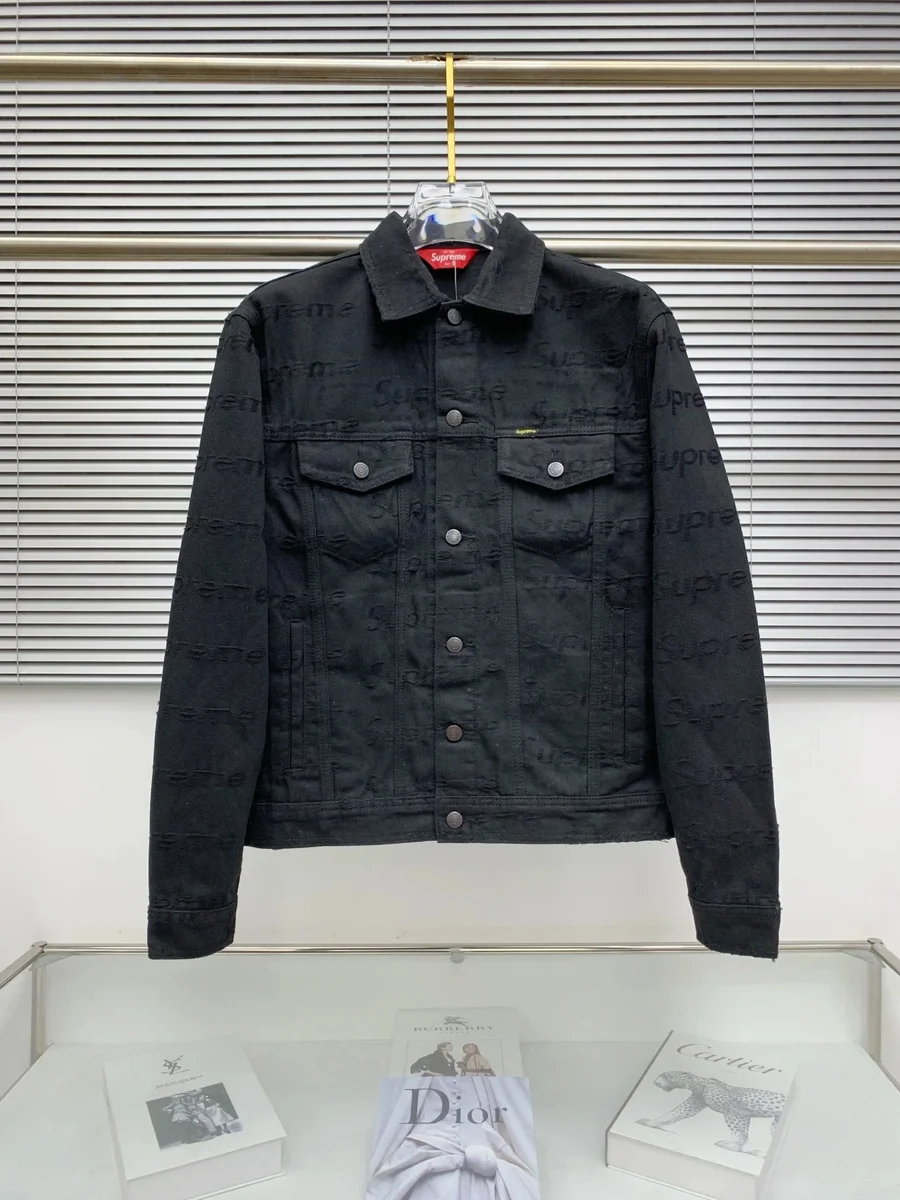 Supreme All-Over Print Grey Denim Jacket