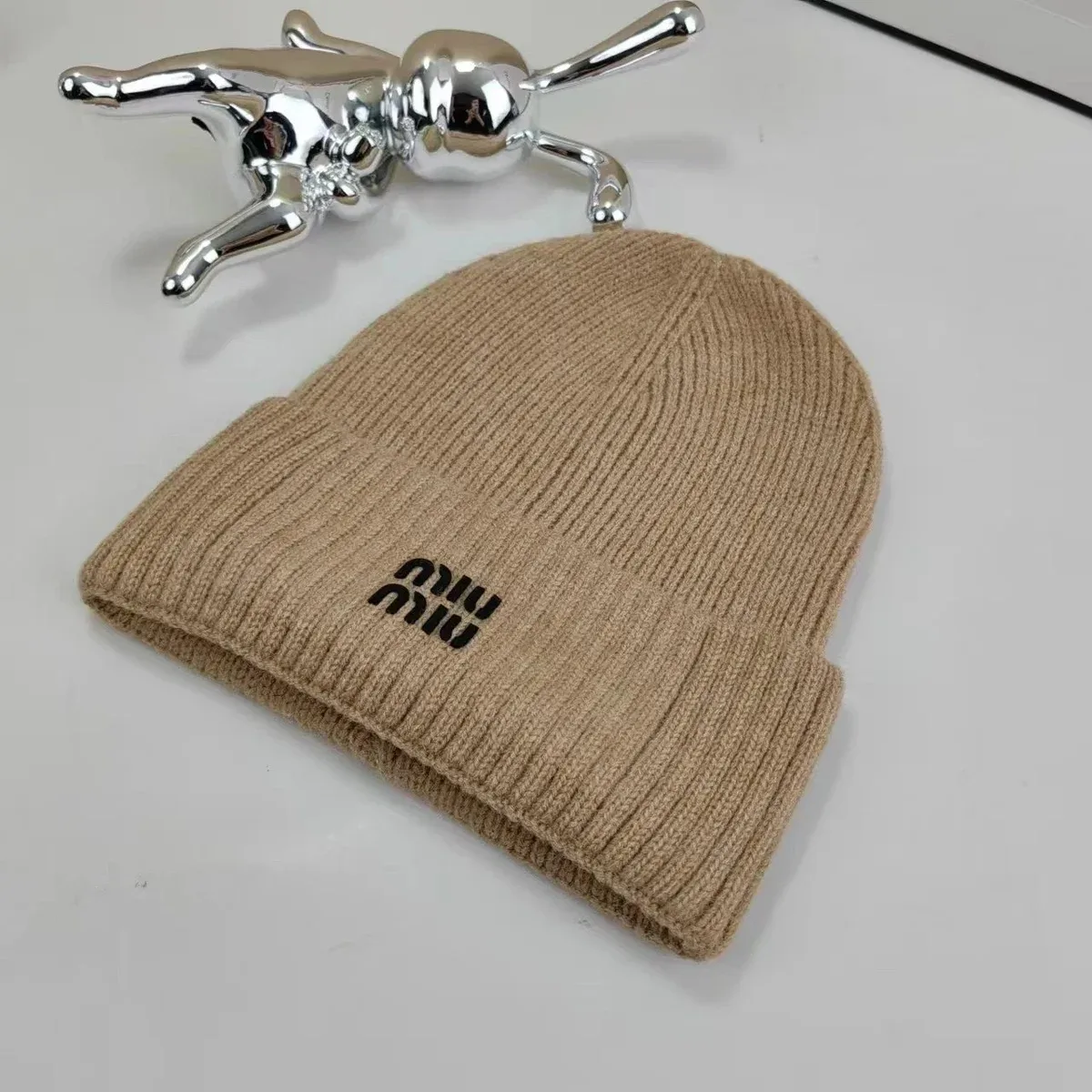 Miu Miu Brown Knit Beanie