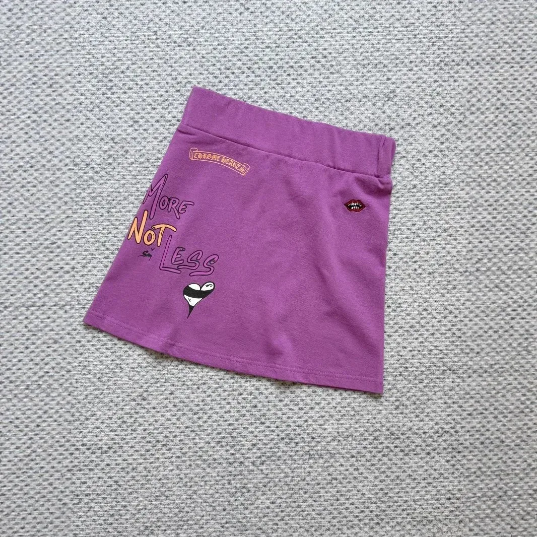 Chrome Hearts More Not Less Purple Skirt