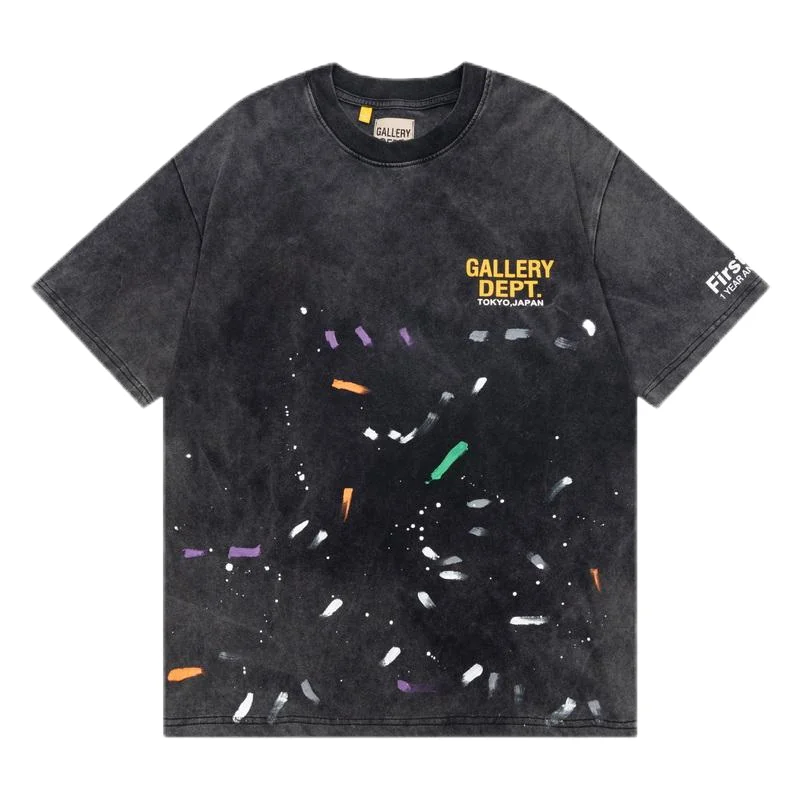 Gallery Dept. Painted Black Multi Splatter T-Shirt