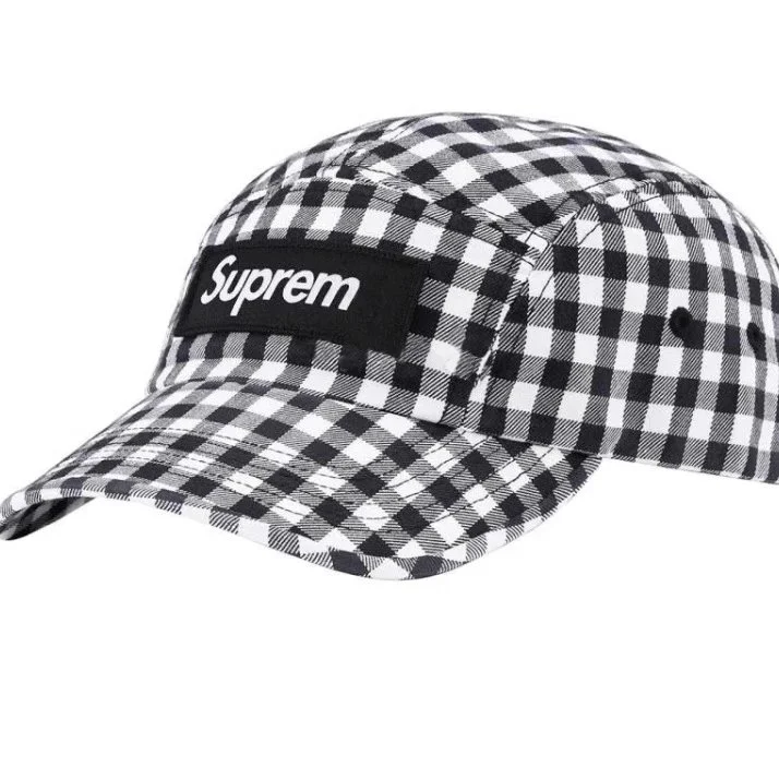 Supreme Box Logo Black/White Gingham Cap